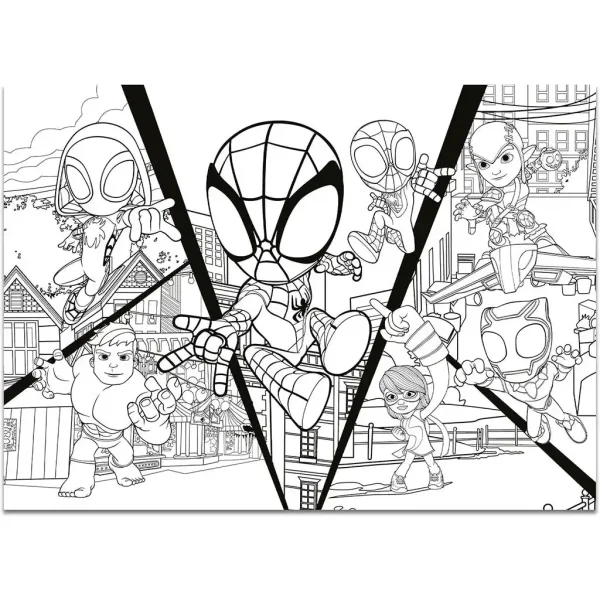 Marvel Spidey 2-in-1 Maxi 4x48-teiliges Puzzle und Malbuch 35x25cm - Lisciani Bild 5