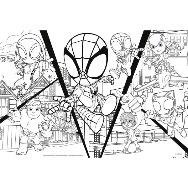 Marvel Spidey kämpft 2-in-1-Puzzle und Ausmalbild, 24-teilig, 50 x 35 cm - Lisciani Bild 2