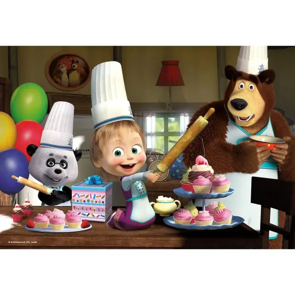 Mascha und der Bär Muffin-Backen 24-teiliges Puzzle 50x35cm - Lisciani Bild 2