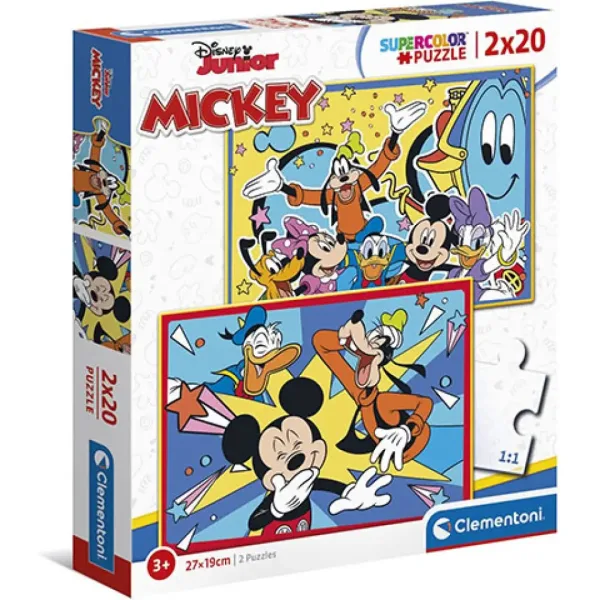 Mickey Maus und seine Freunde Supercolor 2-in-1 Puzzle 2x20 Teile - Clementoni Bild 1