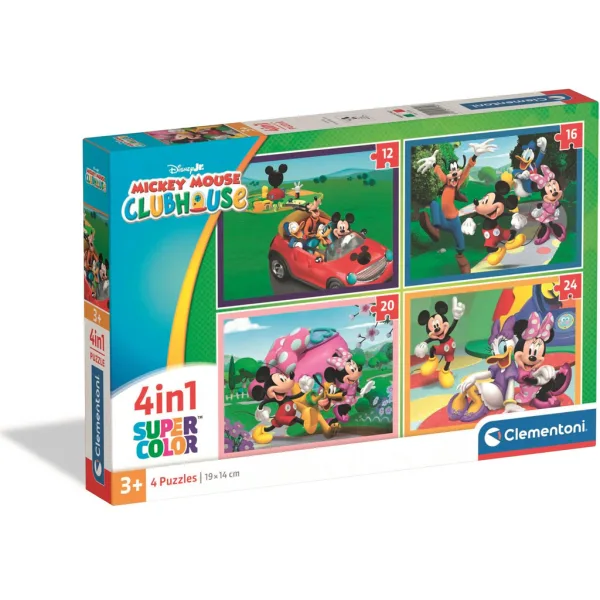 Mickey und seine Freunde 4-in-1 Supercolor-Puzzle - Clementoni Bild 1