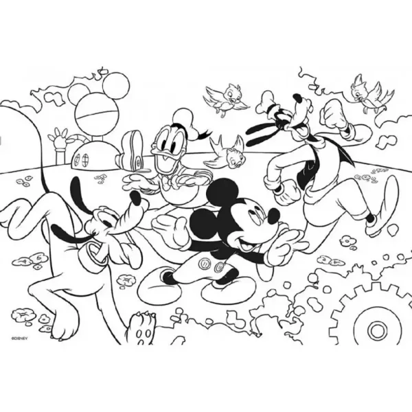 Micky Maus 2-in-1 Maxi Puzzle mit 4x48 Teilen und Malbuch 35x25cm – Lisciani Bild 3