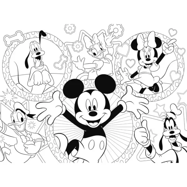 Micky Maus und seine Freunde 2-in-1 24-teiliges Eco-Mini-Puzzle und Ausmalbild 35x25cm – Lisciani Bild 3