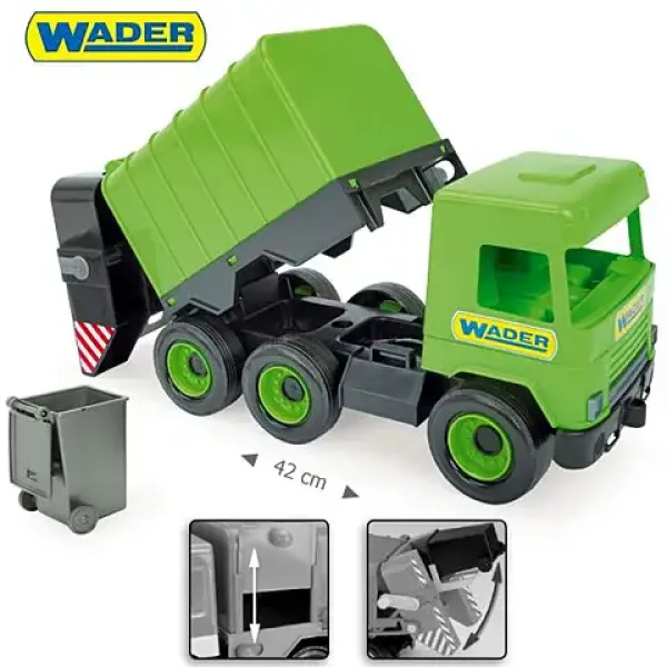Middle Truck: Müllwagen 43cm grün - Wader Bild 3