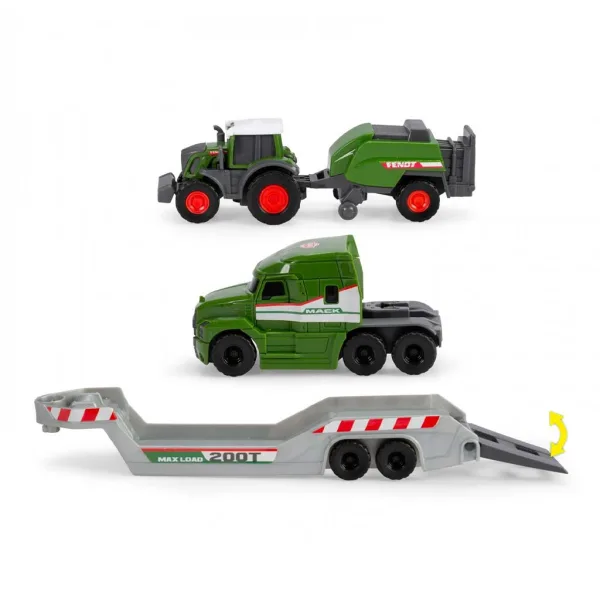 Mikro-Transport-Lkw mit Fendt-Traktor und Ballenpresse – Dickie Toys Bild 3