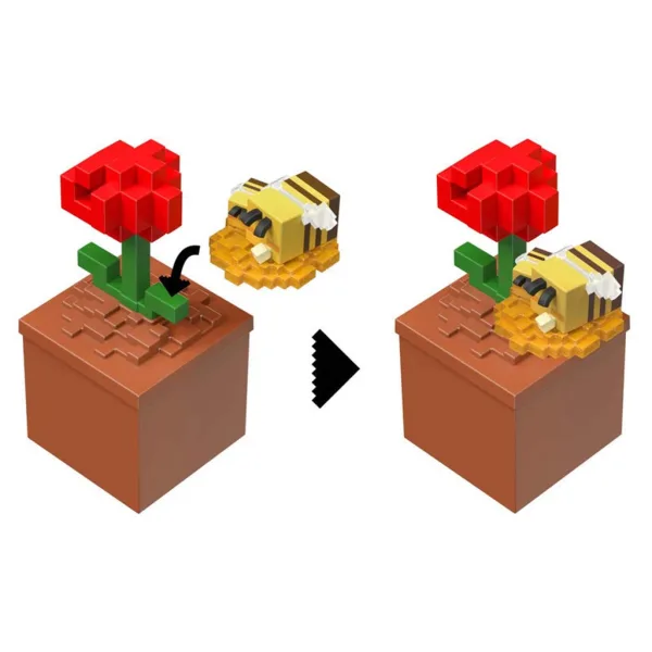 Minecraft Reveal Minifigur im Aufbewahrungsbehälter – Mohnblume – Mattel Bild 3