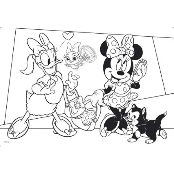 Minnie Maus 2-in-1 Maxi 2x24-teiliges Puzzle und Malset 50x35cm – Lisciani Bild 2
