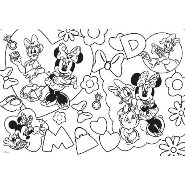 Minnie Maus 2-in-1 Maxi 2x24-teiliges Puzzle und Malset 50x35cm – Lisciani Bild 3