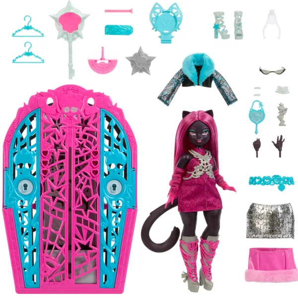 Monster High: Die Geheimnisse der schaurig guten Freunde – Schaurige Ermittlungen: Hauntlywood-Geheimnisse Catty Noir Puppe - Mattel Bild 4