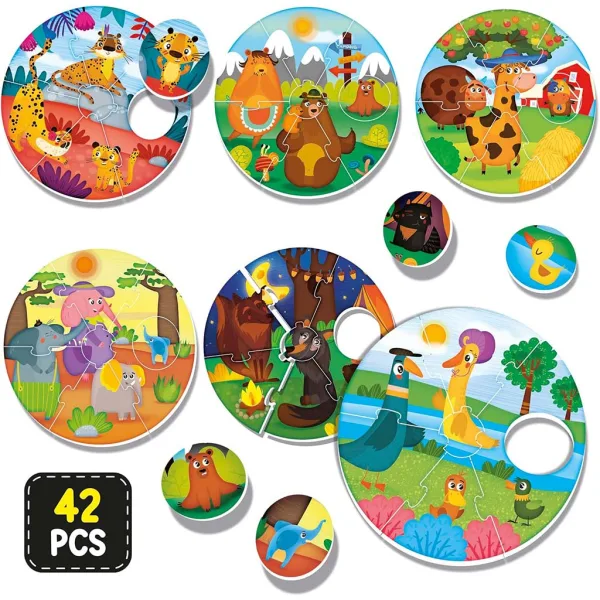 Montessori: Tierbabys-Puzzle, 42-teiliges Set - Lisciani Bild 2