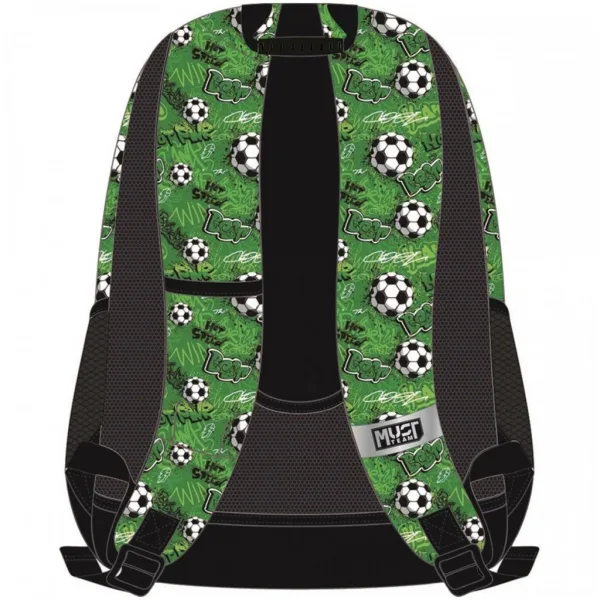 Must: Abgerundeter Schulrucksack mit Fußballmuster, 32 x 18 x 43 cm Bild 2