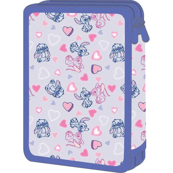 Must: Disney Stitch & Angel zweistöckiges, gefülltes Federmäppchen 15 x 5 x 21 cm Bild 2