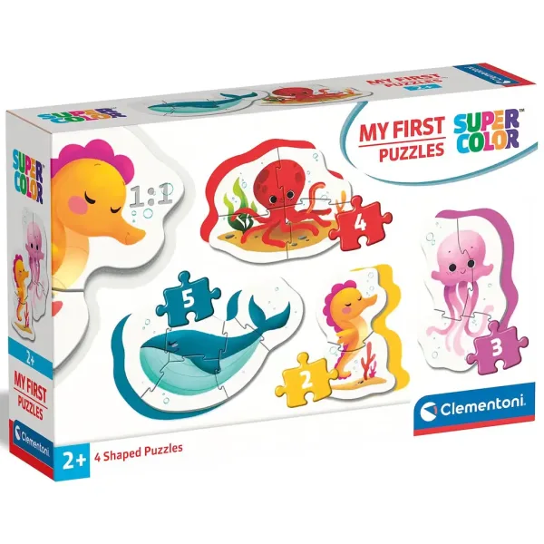 MyFirst Puzzle: 4 in 1 Unterwassertiere Supercolor Baby Puzzle - Clementoni Bild 1