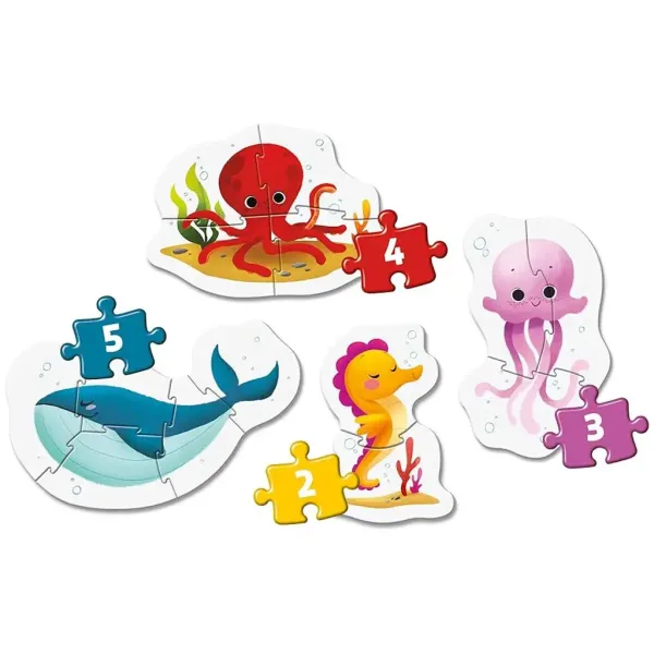 MyFirst Puzzle: 4 in 1 Unterwassertiere Supercolor Baby Puzzle - Clementoni Bild 2