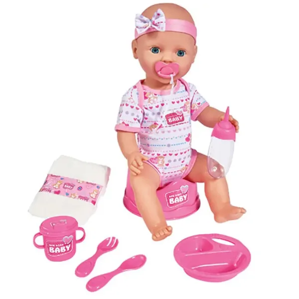 New Born Baby Pipi-Puppe mit Zubehör 43cm - Simba Toys Bild 2
