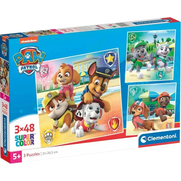 Paw Patrol 3x48 Stück Supercolor Puzzle - Clementoni Bild 1