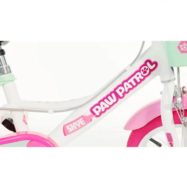Paw Patrol Skye 14" Kinderfahrrad mit Korb und Puppensitz in Rosa-Mintgrün – Dino Bikes Fahrrad Bild 4