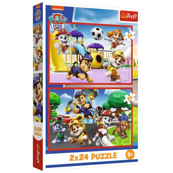 Paw Patrol ein spielerischer Tag 2x24-teiliges Puzzle - Trefl Bild 1