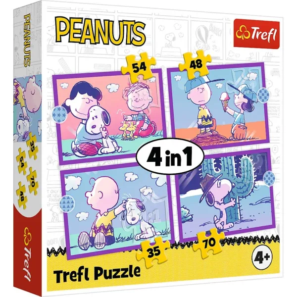 Peanuts Snoopy – Snoopys Hundetag, 4-in-1 Puzzle, 35/48/54/70 Teile - Trefl Bild 1
