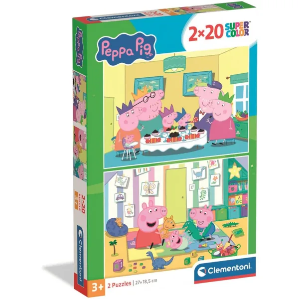 Peppa Wutz 2 x 20-teiliges Supercolor-Puzzle - Clementoni Bild 1