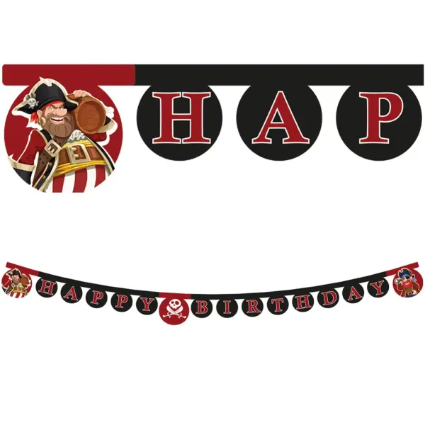 Piraten-Geburtstag „Happy Birthday“ Party-Banner Bild 1