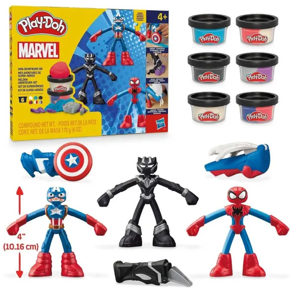 Play‑Doh: Marvel – Heldenhafte Abenteuer Knet‑Set mit 3 Figuren – Hasbro Bild 2