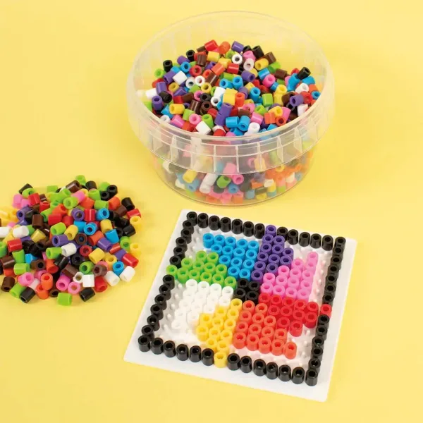 PlayBox: 5mm MIDI Bügelperlen - 10 leuchtende Farben Mix 1000 Stück Bild 2