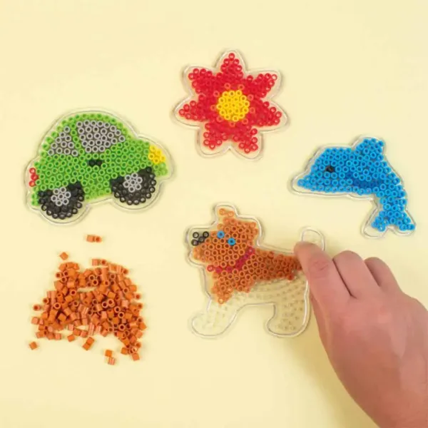 PlayBox: 5mm MIDI bügelperlen Basis - Hund, Auto, Fisch, Blume 4er-Pack Bild 3