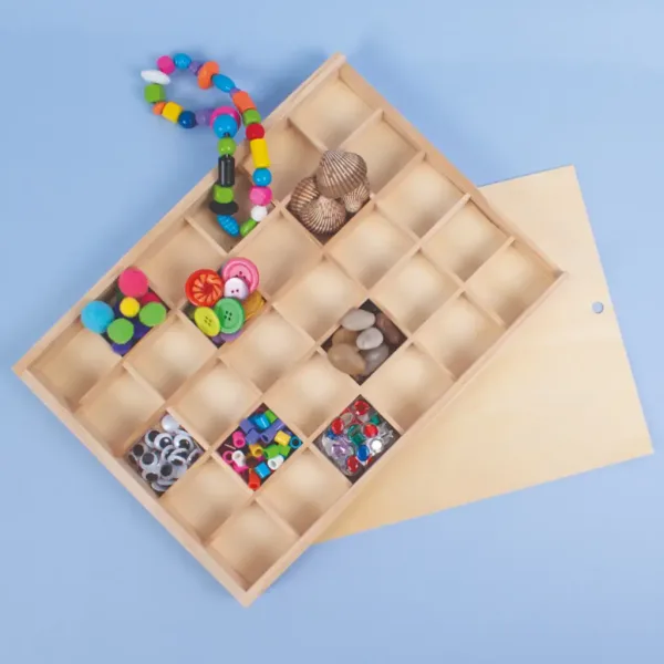PlayBox: Holz-Aufbewahrungsbox mit Schiebedeckel, 30 Fächer Bild 2