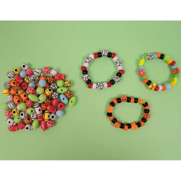 PlayBox: Sportliches Perlen-Set zum Auffädeln mit Bällen, 150 Stück Bild 3