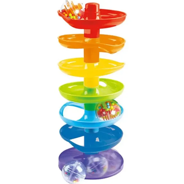 Playgo: Regenbogen Baby-Kugelbahn Turm mit drei Kugeln Bild 2