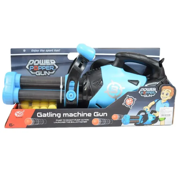 Power Popper Gun: Dreischüssige Schaumstoffpistole mit Schaumstoffkugeln 55cm Bild 7