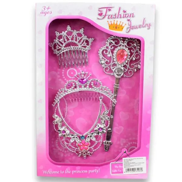 Prinzessinnen-Schönheitsset mit Tiara, Halskette und Zauberstab Bild 7