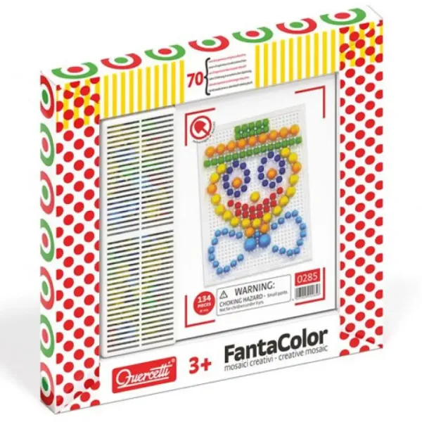Quercetti: Fantacolor Steckspiel mit Clownmotiv, 70-teilig