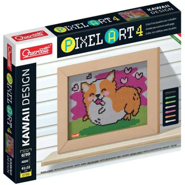 Quercetti: Pixel Art 4 Kawaii Corgi Steckmosaik