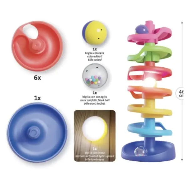 Quercetti: Spiral Turm Baby Kugelbahn mit leuchtender Kugel Bild 2