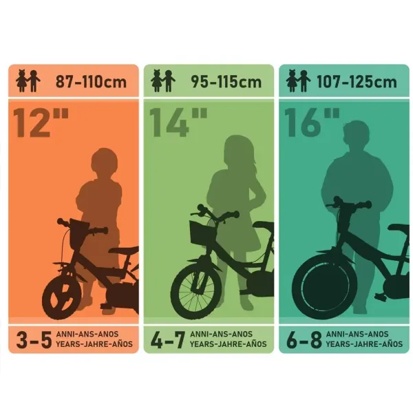R88 14” Kinderfahrrad mit Flaschenhalter und Stützrädern in orange-schwarz – Dino Bikes Fahrrad Bild 4