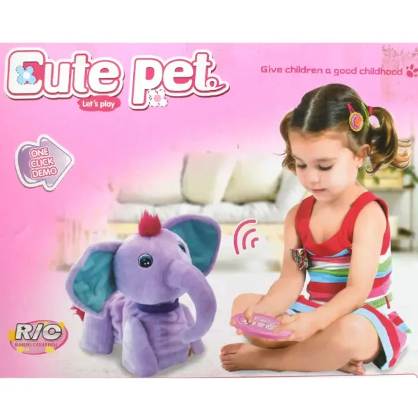 RC Cute Pet: Ferngesteuertes interaktives Plüschelefant mit Zubehör 2.4GHz 40cm Bild 5