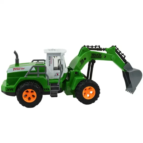 RC ferngesteuerter Bagger in Grün mit Lichteffekten im Maßstab 1/30, 22 cm Bild 2