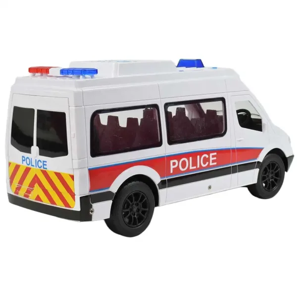 RC ferngesteuerter weißer Polizeibus mit Lichteffekten 2,4GHz 1/12 Maßstab 30cm Bild 2