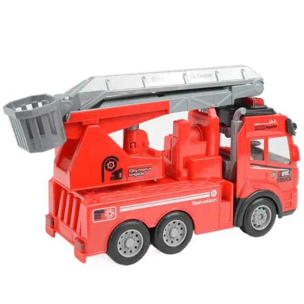 RC ferngesteuertes Hubarbeitsbühnen-Feuerwehrauto mit Lichteffekten, Maßstab 1/43, 27 MHz, 21 cm Bild 2