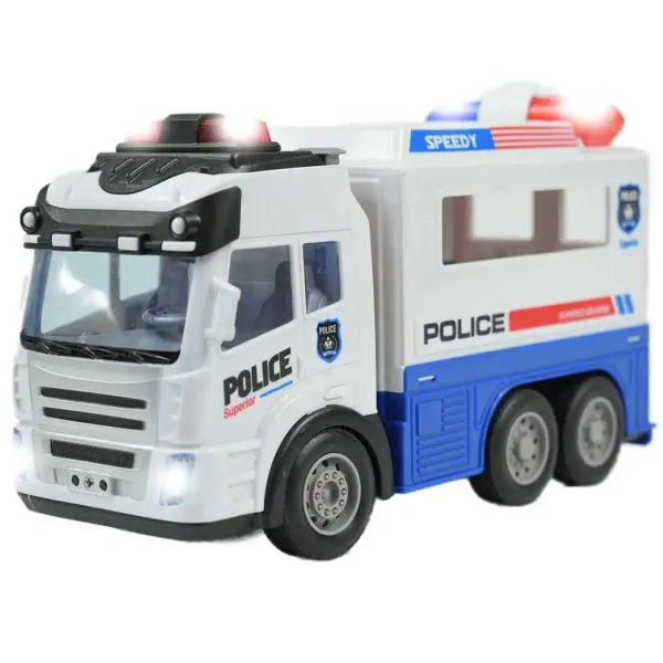 RC ferngesteuertes Polizeitransportfahrzeug mit Lichteffekten 1/43 Maßstab 27Mhz 21cm Bild 3