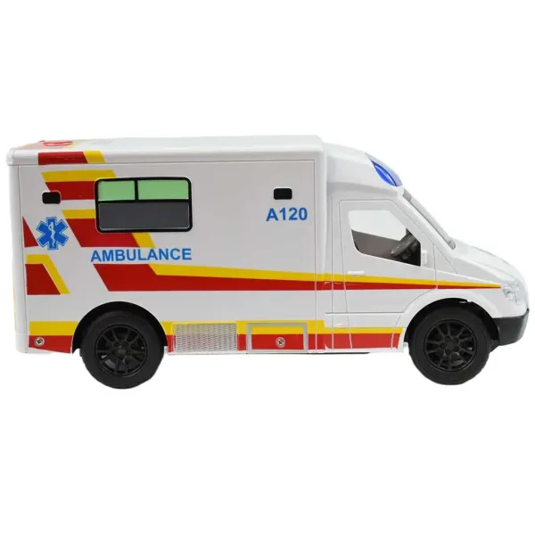 RC ferngesteuertes weißes Ambulanzfahrzeug mit Lichteffekten 2,4GHz 1/12 Maßstab 30cm Bild 4