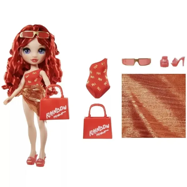 Rainbow High: Modische Strand-Sonnenbade-Puppe Ruby zum Anziehen Bild 3