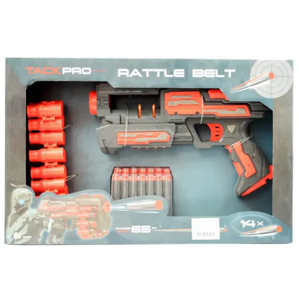 Rattle Belt Track Pro: Schaumstoffschusswaffe mit Magazin und Munition, Schussweite 18 Meter Bild 6