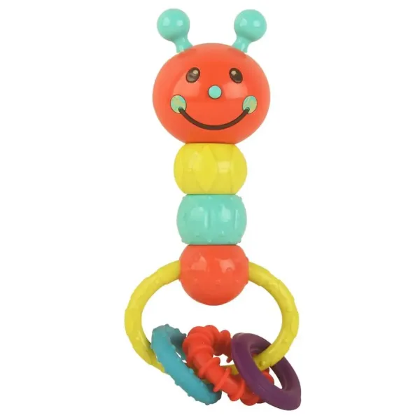 Raupenförmige bunte Babyrassel und Beißring 18cm Bild 2