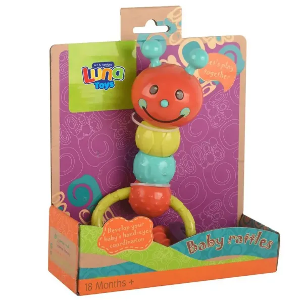 Raupenförmige bunte Babyrassel und Beißring 18cm Bild 3