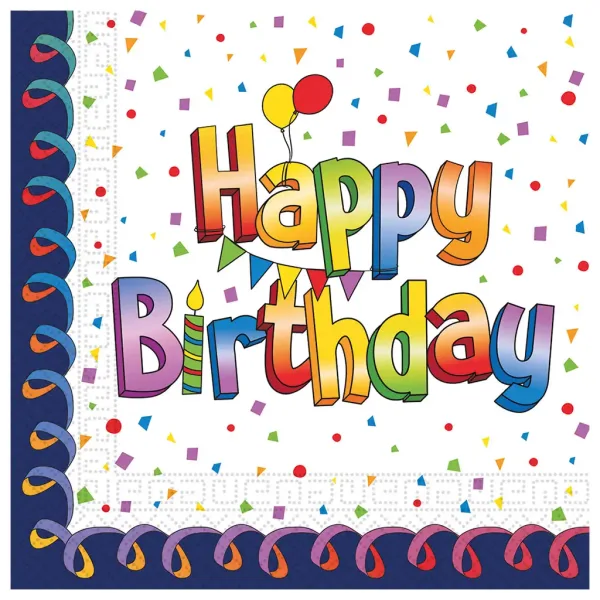 Regenbogen-Geburtstag "Happy Birthday" Papierserviette 20er-Pack Bild 1