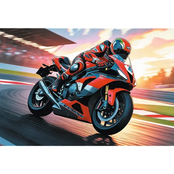 Rennmotorrad auf der Rennstrecke 100-teiliges Puzzle - Trefl Bild 2