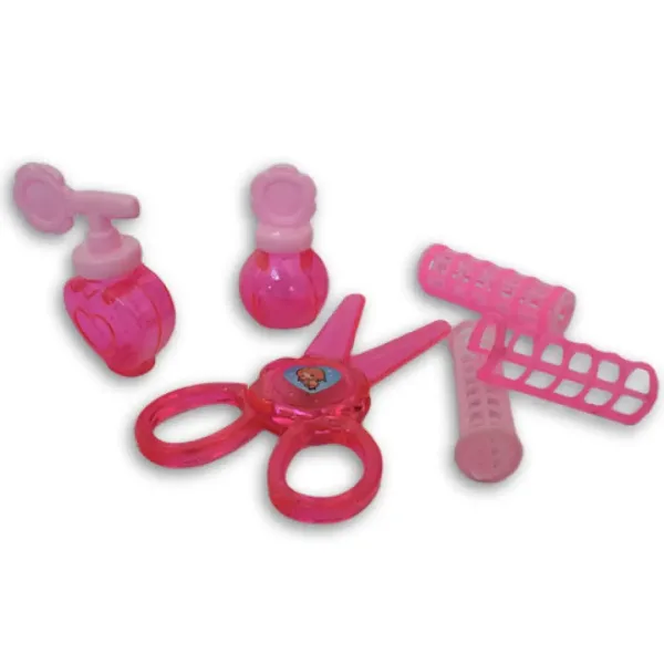 Rosa 10-teiliges Schönheitset mit Schere, Haartrockner und Zubehör. Bild 3